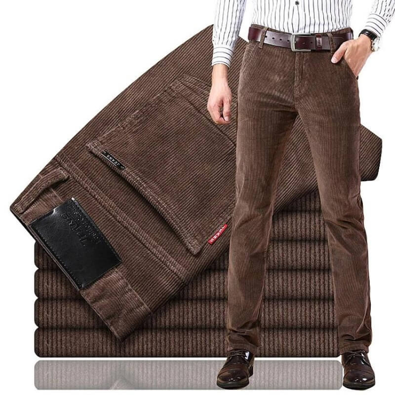 Men's Slim Fit Chinos - Monaco Style Trousers - Brown
