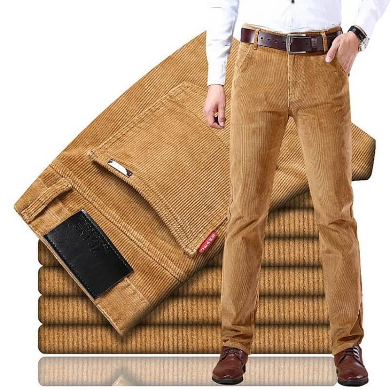 Men's Slim Fit Chinos - Monaco Style Trousers - Khaki