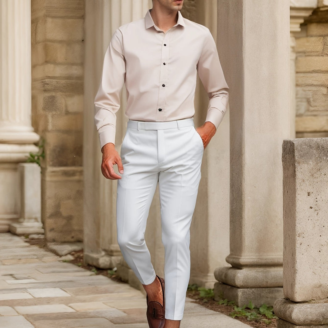 Men's Slim Fit Dress Shirt - Subtle Sheen - Apricot