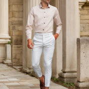 Men's Slim Fit Dress Shirt - Subtle Sheen - Apricot