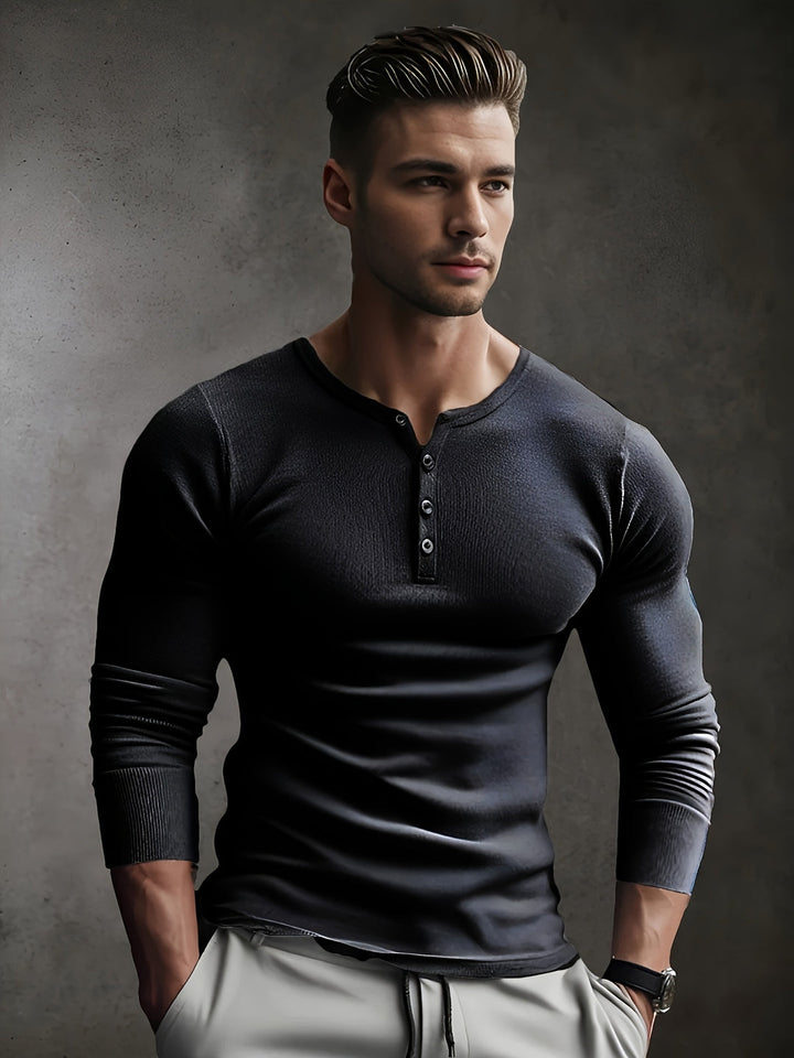 Men's Slim Fit Ribbed Shirt - Modern Casual Style