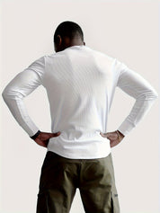 Men's Slim Fit Ribbed Shirt - Modern Casual Style