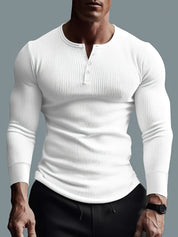 Men's Slim Fit Ribbed Shirt - Modern Casual Style - White