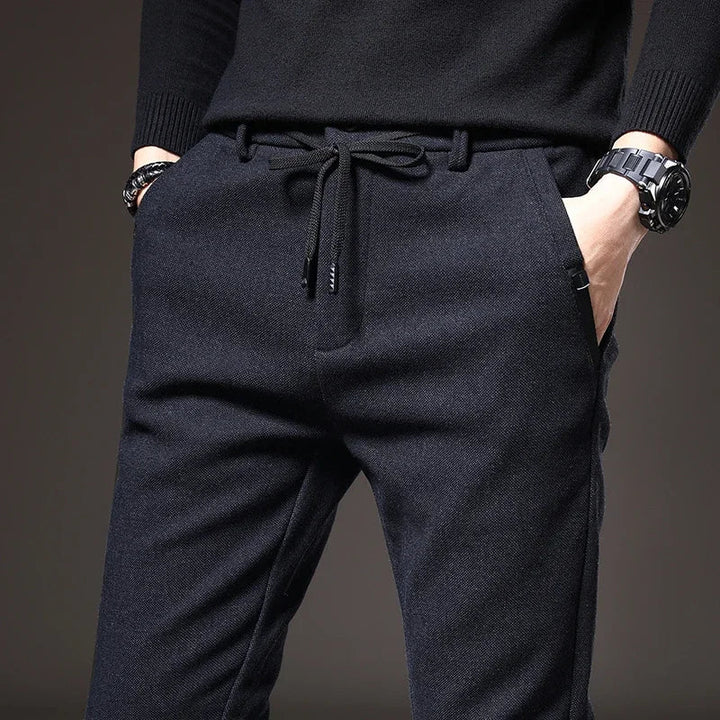 Men's Slim Fit Stretch Chinos - Modern Casual Trousers - Blue