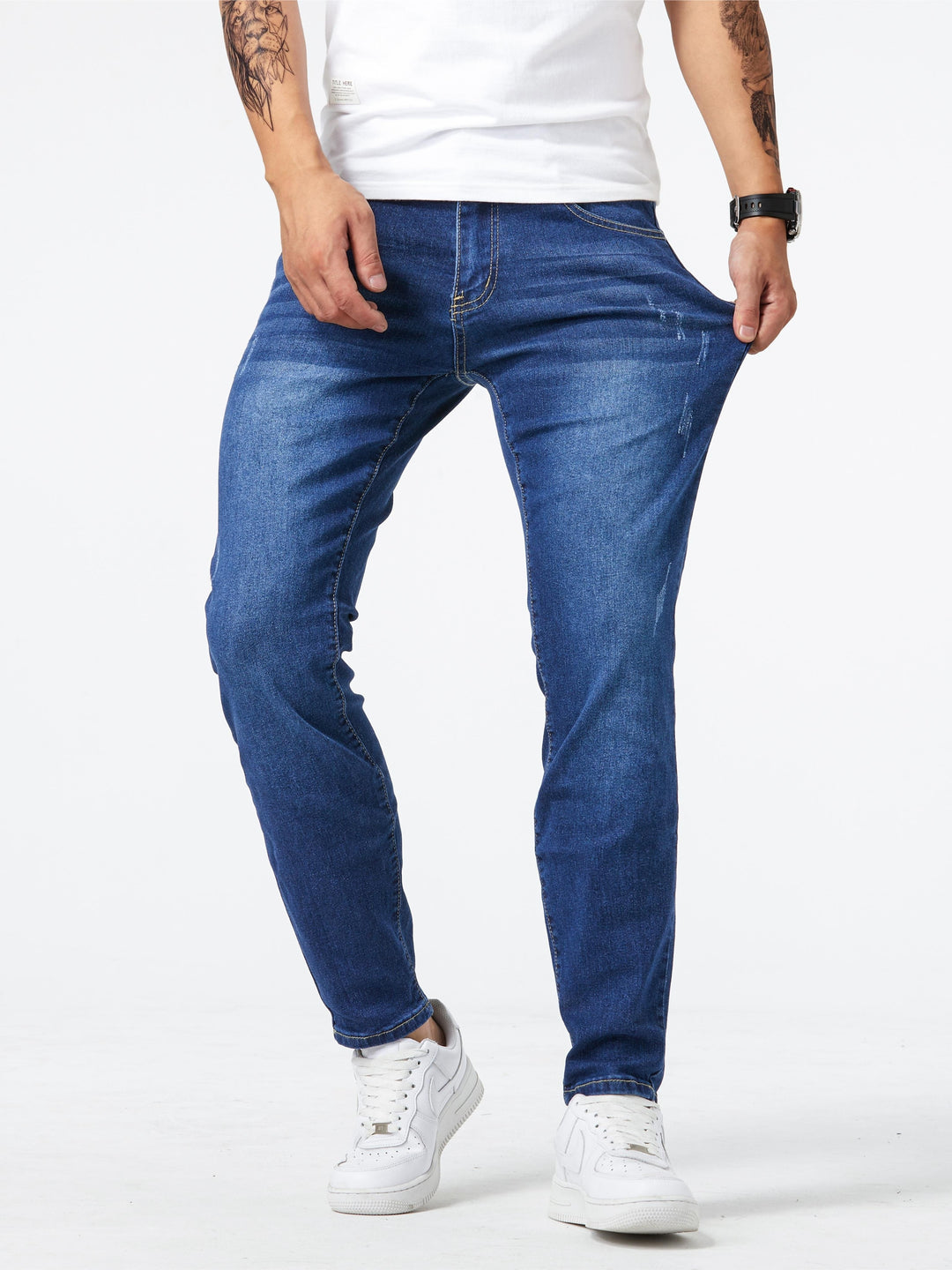 Men's Slim Fit Stretch Jeans - Modern Casual Denim