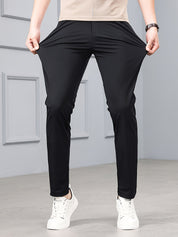 Men's Slim Fit Stretch Pants - Timeless Casual Style - Black