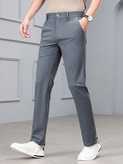Men's Slim Fit Stretch Pants - Timeless Casual Style - Dark Grey