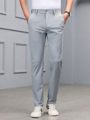 Men's Slim Fit Stretch Pants - Timeless Casual Style - Grey