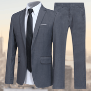 Men's Slim Fit Two-Piece Suit Set - Wedding & Business - Grey