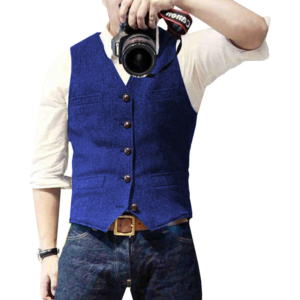 Men's Slim Fit Vest - Timeless Elegance - Navy