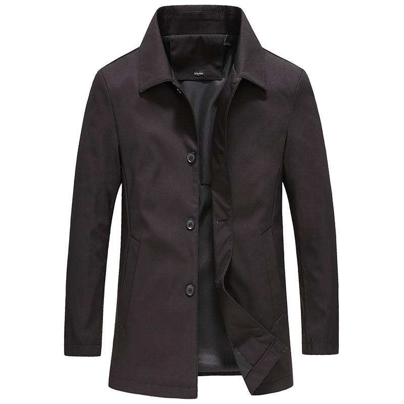 Men's Slim Fit Winter Jacket - Classic Navy - Black