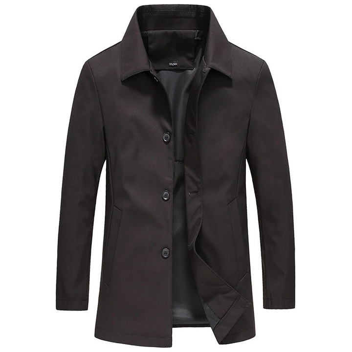 Men's Slim Fit Winter Jacket - Classic Navy - Black