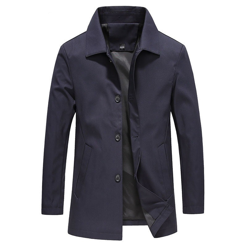 Men's Slim Fit Winter Jacket - Classic Navy - Blue