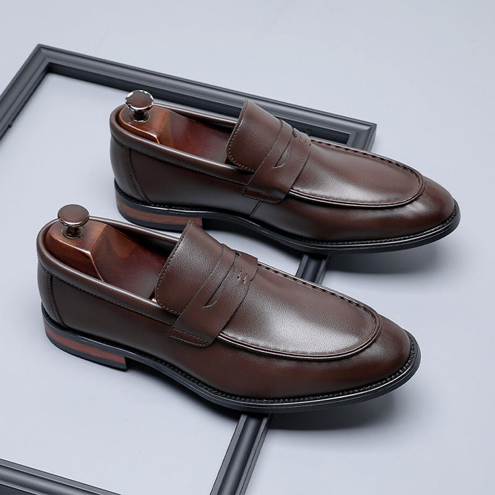 Men's Slip-On Loafers - Classic Dress Shoe - Brown