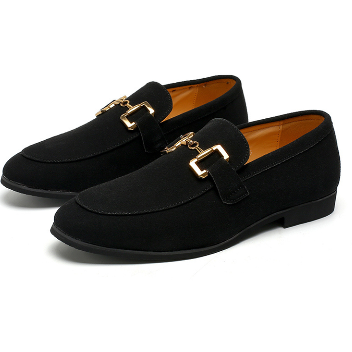 Men's Slip-On Loafers - Elegant Formal Shoes - Black