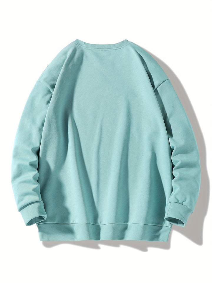 Men's Solid Crew Neck Sweatshirt - Casual Everyday Wear