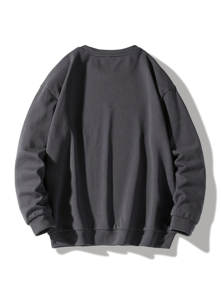 Men's Solid Crew Neck Sweatshirt - Casual Everyday Wear