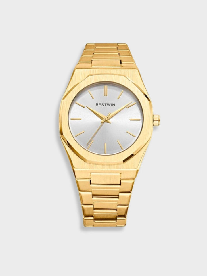 Men's Stainless Steel Vintage Watch - Classic Elegance - Gold-Silver