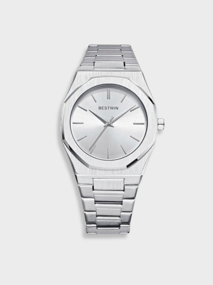 Men's Stainless Steel Vintage Watch - Classic Elegance - Silver