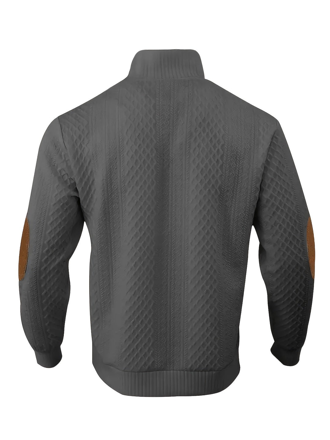 Men's Stand Collar Button Henley Sweater - Textured Knit