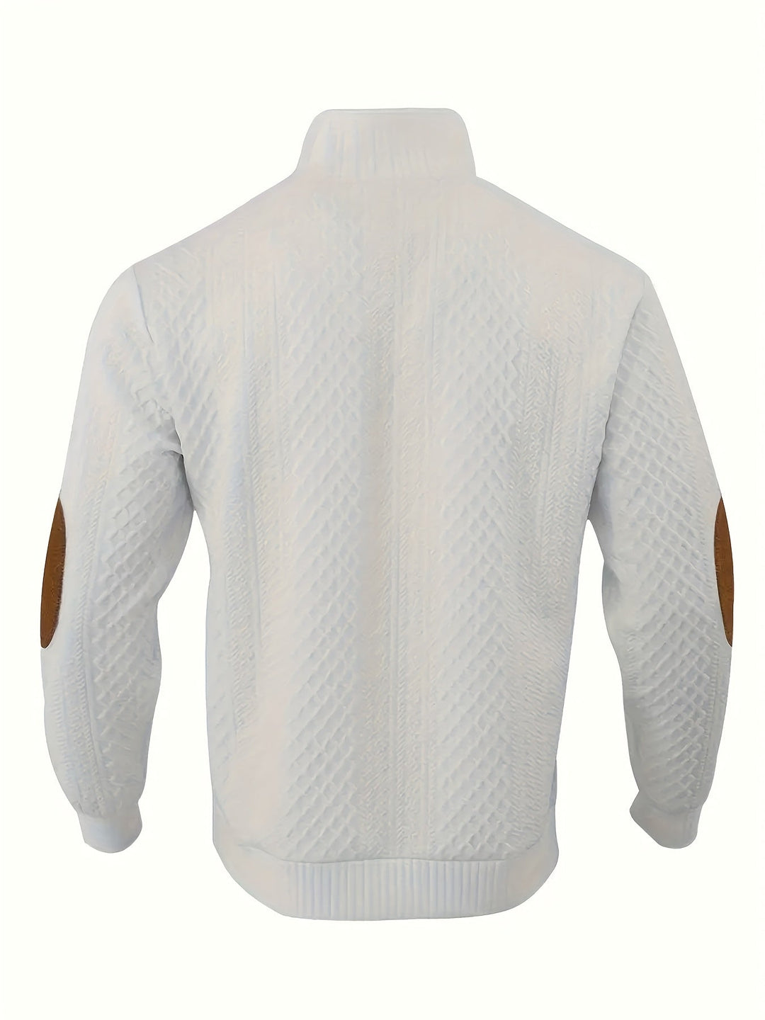 Men's Stand Collar Button Henley Sweater - Textured Knit