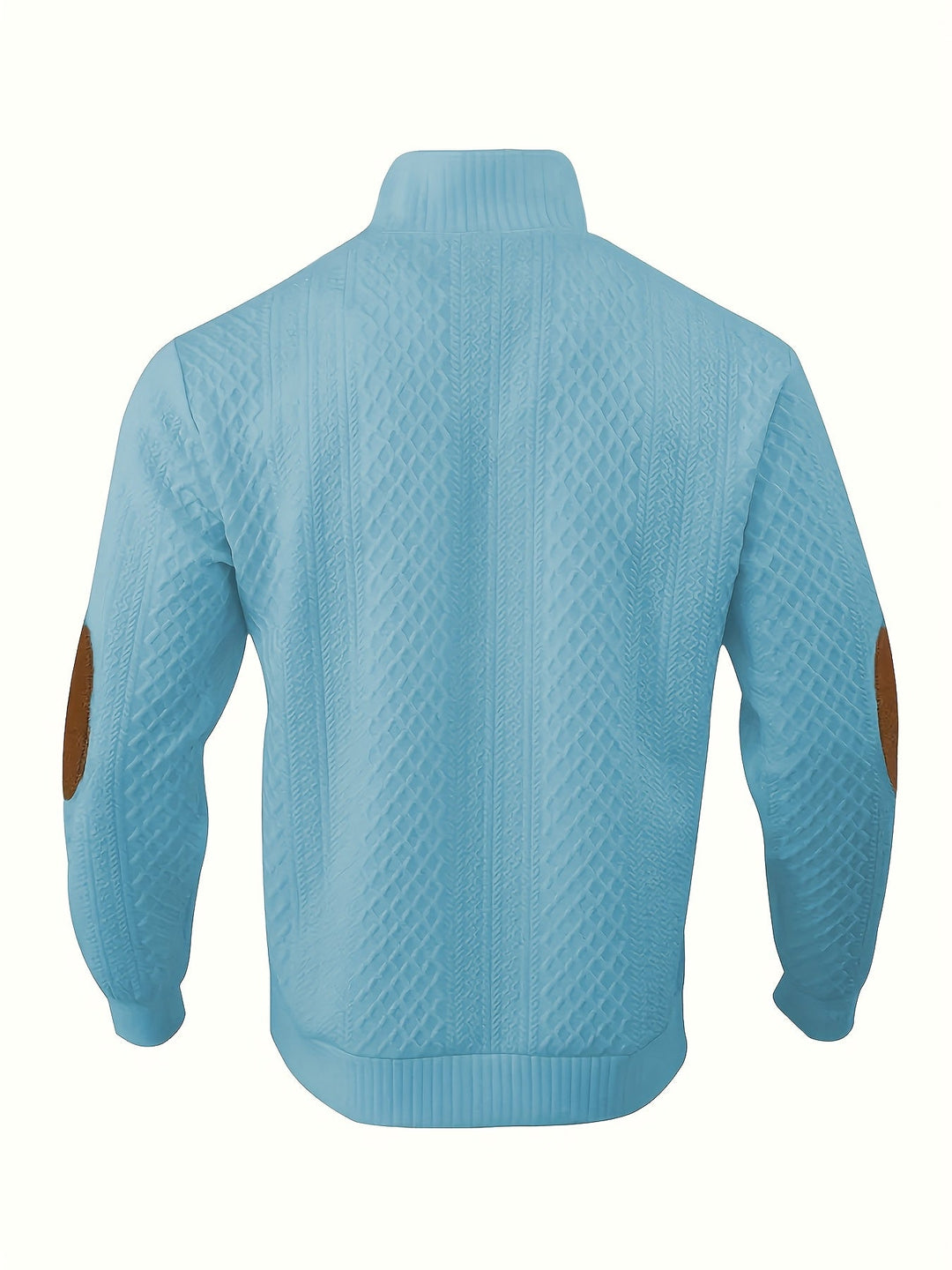Men's Stand Collar Button Henley Sweater - Textured Knit