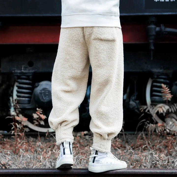 Men's Straight Pants with Drawstring - Winter Comfort