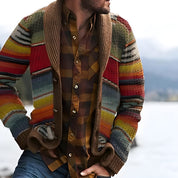 Men's Striped Cardigan - Modern Vest Style