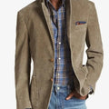 Men's Structured Blazer with Button Closure - Classic Fit