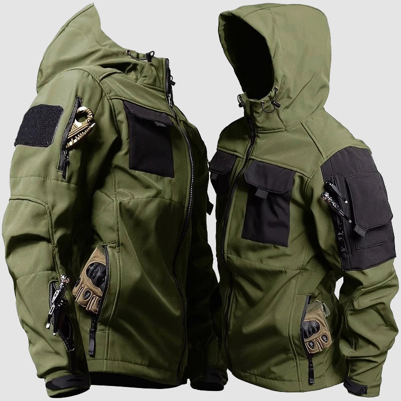 Men's Tactical Winter Jacket - Warm & Functional Outdoor Coat - Green