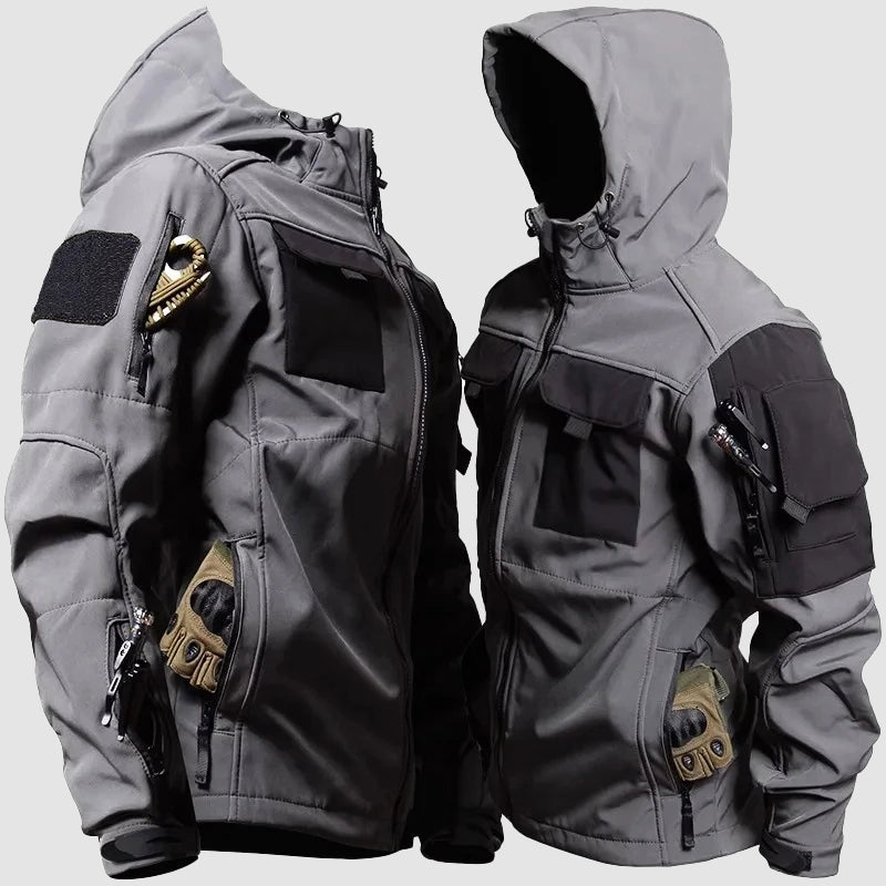 Men's Tactical Winter Jacket - Warm & Functional Outdoor Coat - Grey