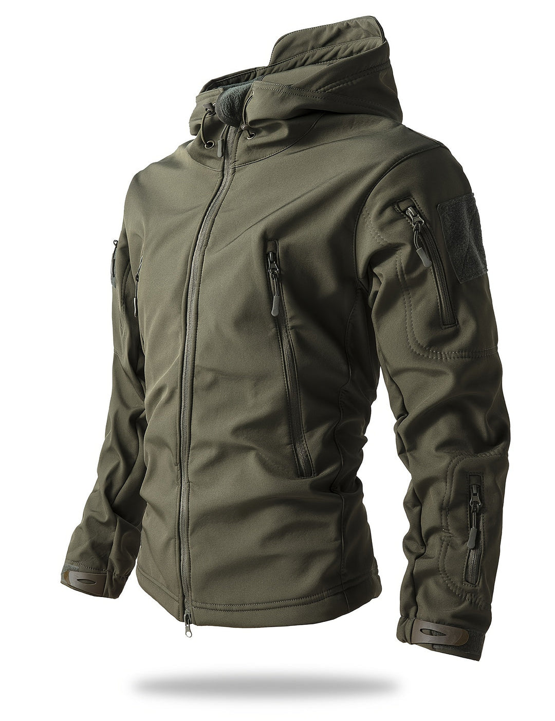 Men's Tactical Winter Jacket - Warm Outdoor Cargo - Green