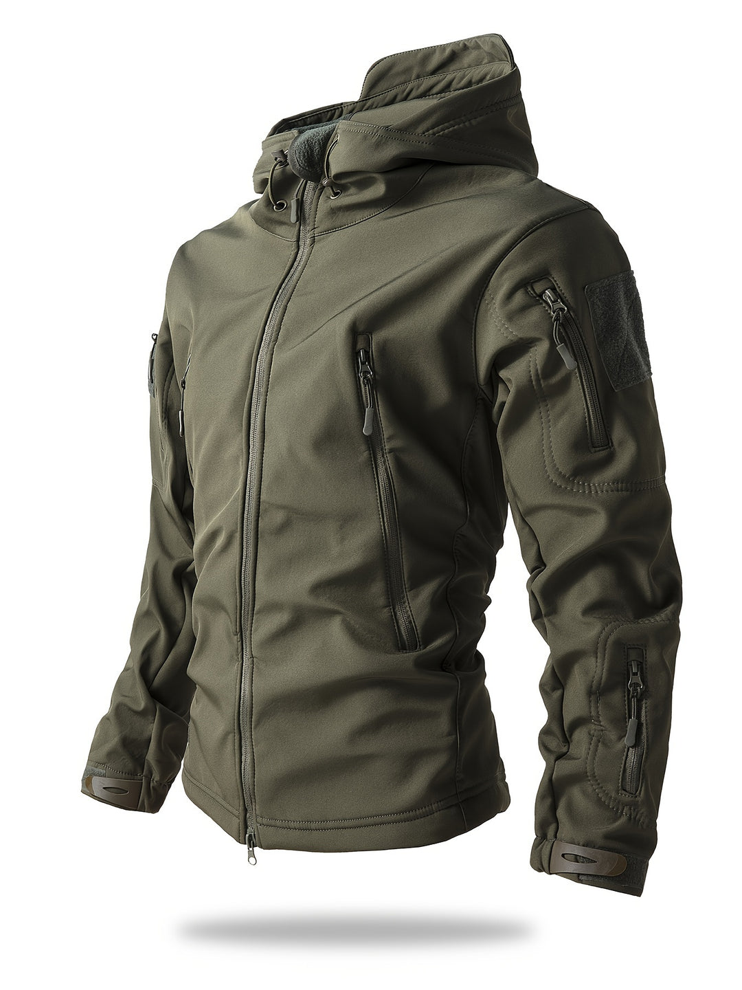 Men's Tactical Winter Jacket - Warm Outdoor Cargo - Green