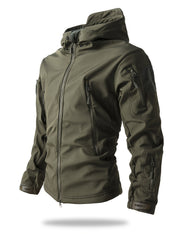 Men's Tactical Winter Jacket - Warm Outdoor Cargo - Green