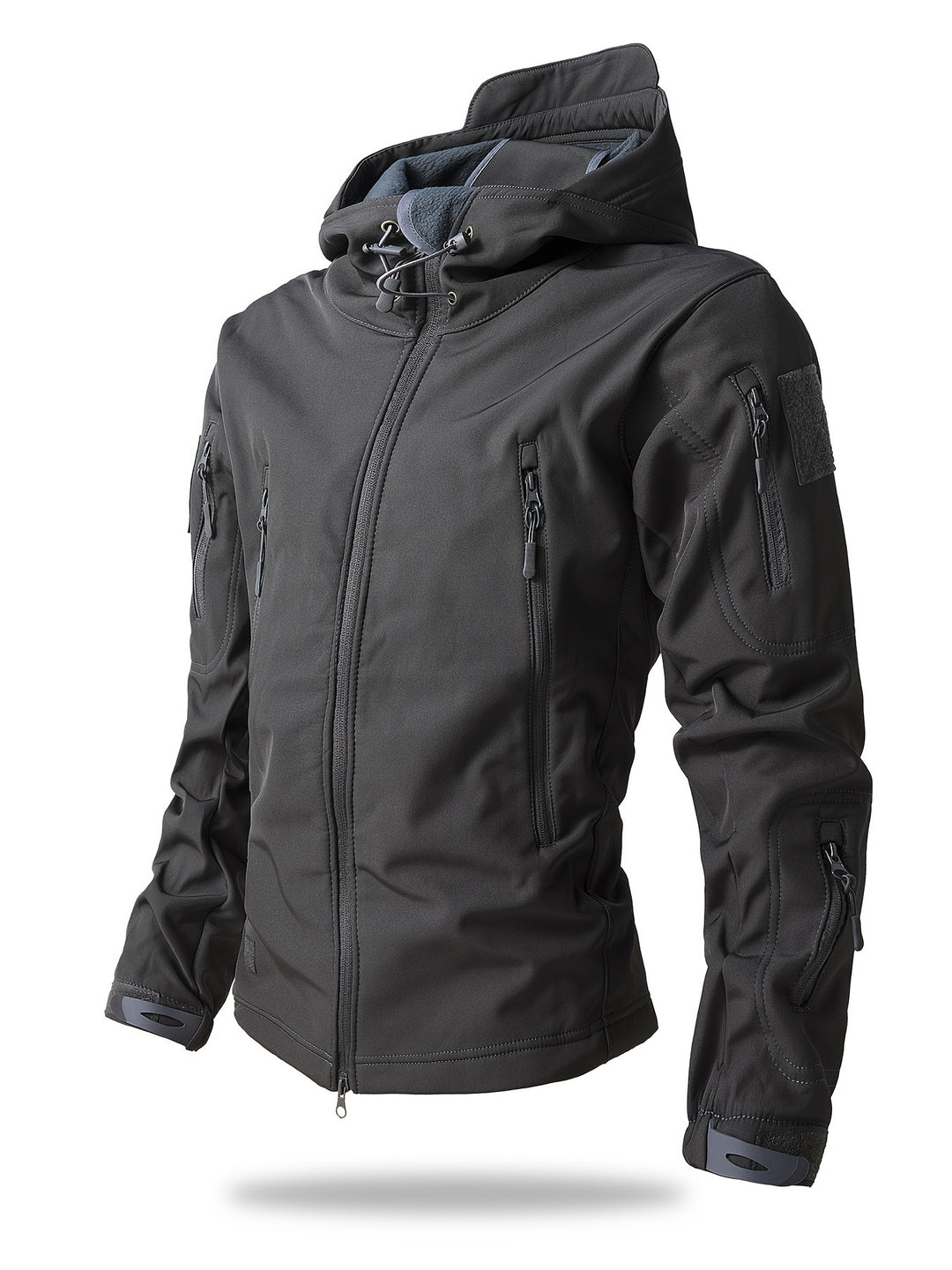 Men's Tactical Winter Jacket - Warm Outdoor Cargo - Grey