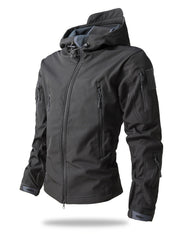 Men's Tactical Winter Jacket - Warm Outdoor Cargo - Grey