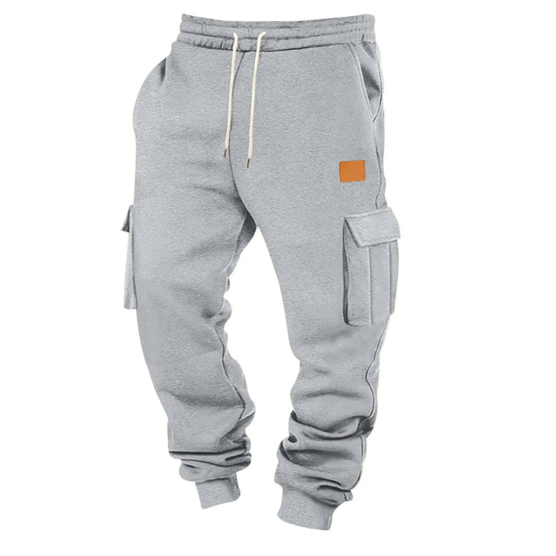 Men's Tapered Cargo Pants - Winter Casual Fit - Grey