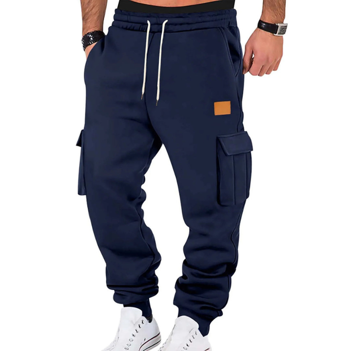 Men's Tapered Cargo Pants - Winter Casual Fit - Navy