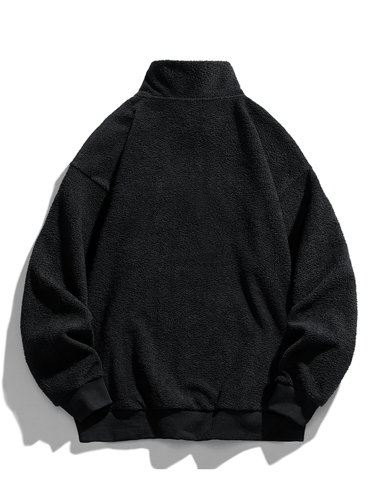 Men's Teddy Fleece Half-Zip Sweatshirt – Relaxed Fit