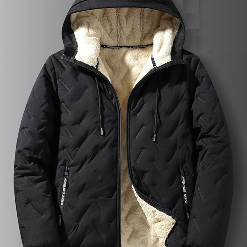Men's Thermal Winter Jacket - Windproof Hooded Loose Fit
