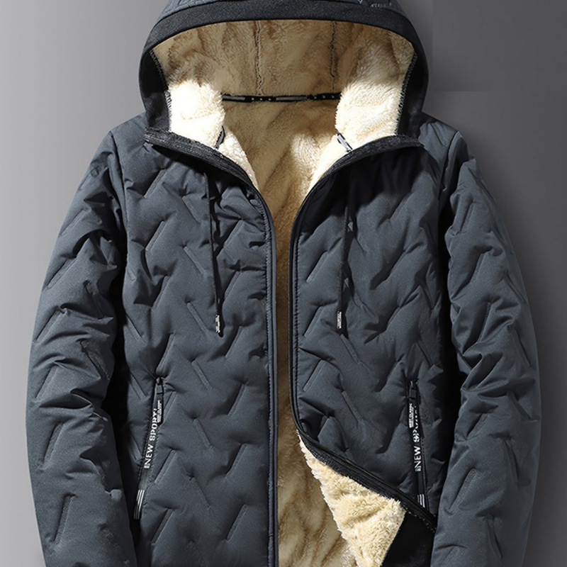 Men's Thermal Winter Jacket - Windproof Hooded Loose Fit