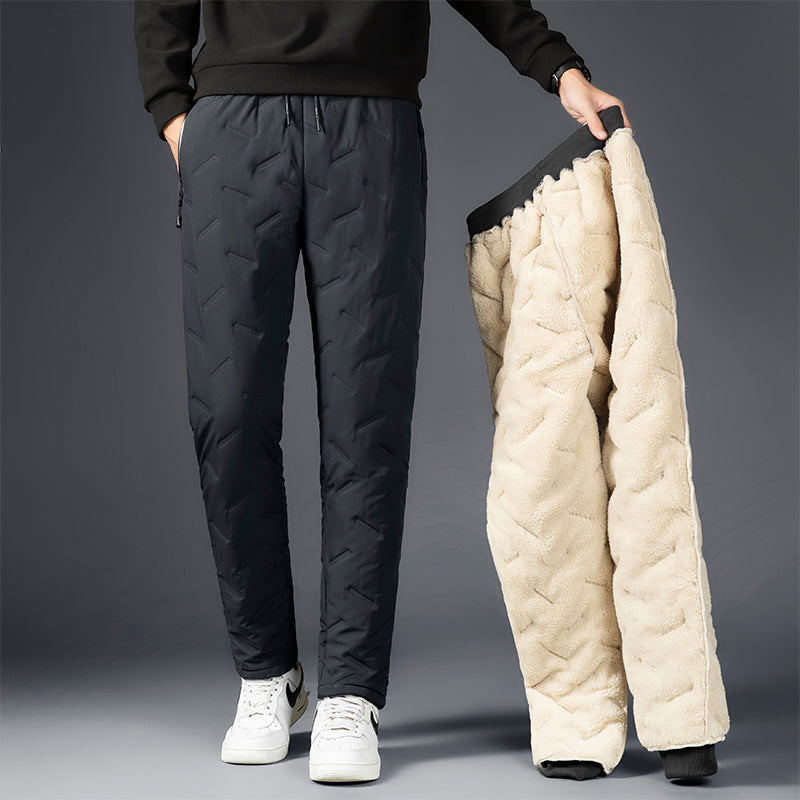 Men's Thick Wool Winter Joggers - Warm & Comfortable - Grey