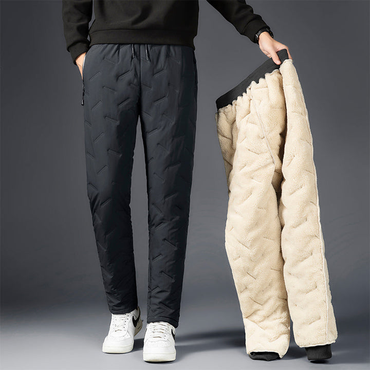 Men's Thick Wool Winter Joggers - Warm & Comfortable - Grey