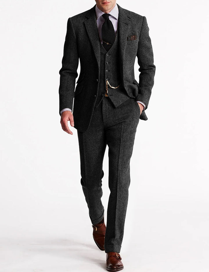 Men's Three-Piece Suit - Formal Business & Event Wear - Grey