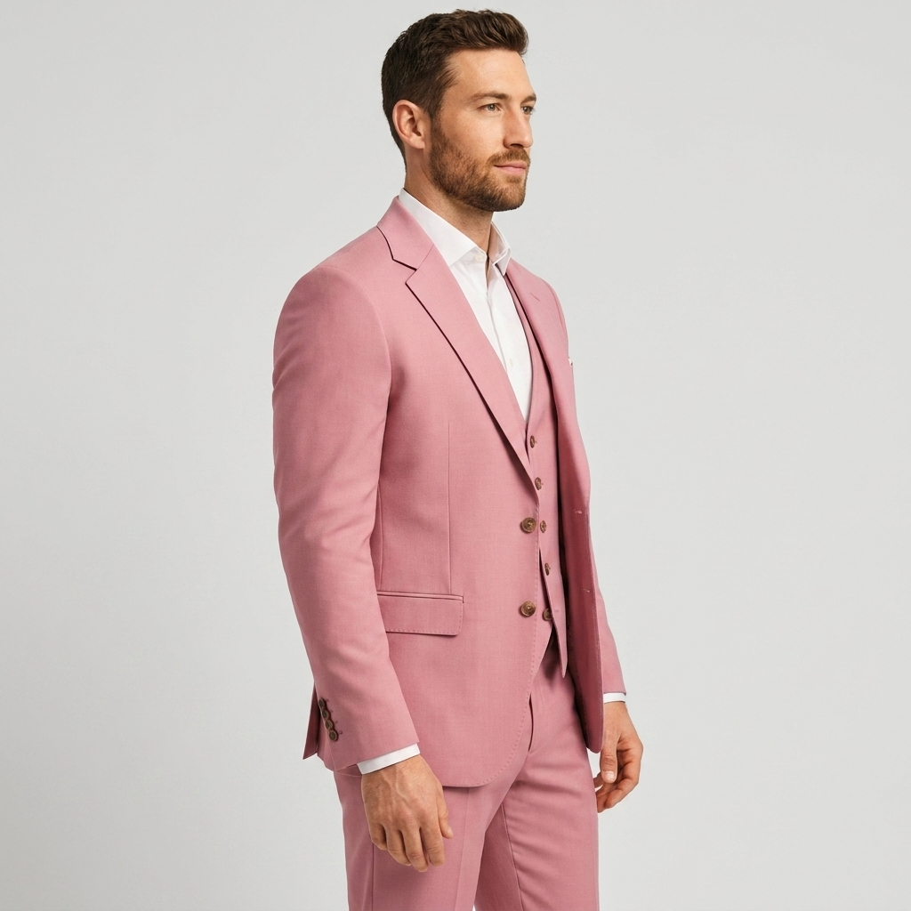 Men's Three-Piece Suit with Waistcoat - Classic Formal