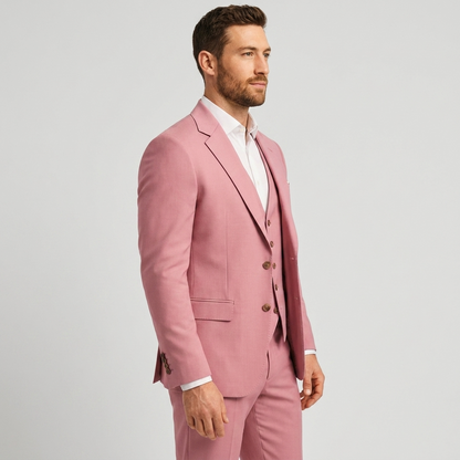Men's Three-Piece Suit with Waistcoat - Classic Formal