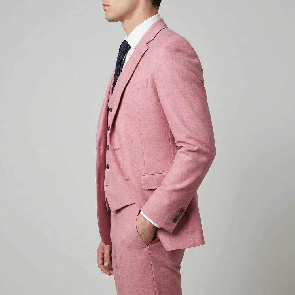 Men's Three-Piece Suit with Waistcoat - Classic Formal
