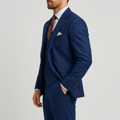 Men's Three-Piece Suit with Waistcoat - Classic Formal