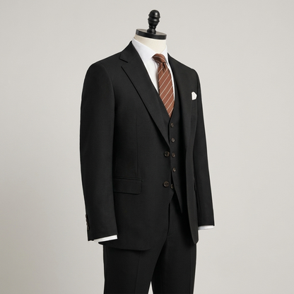 Men's Three-Piece Suit with Waistcoat - Classic Formal