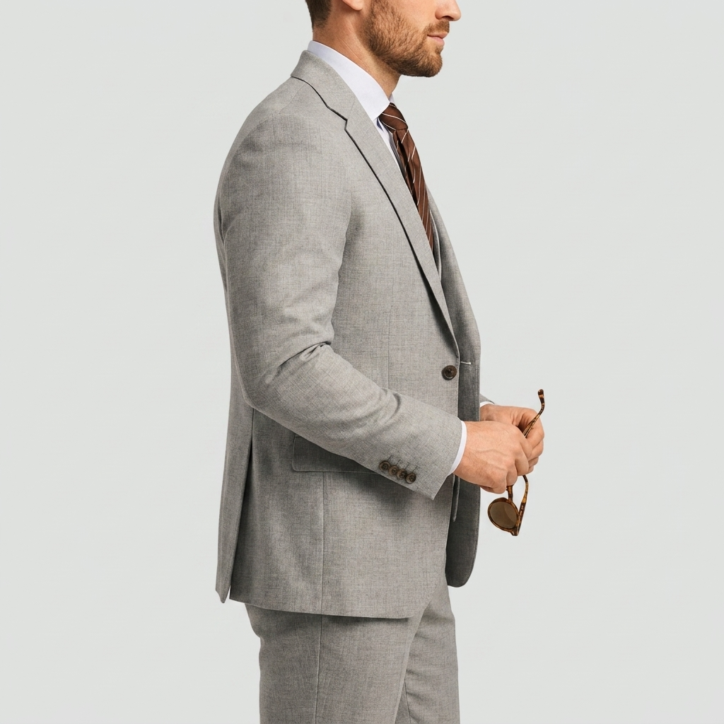 Men's Three-Piece Suit with Waistcoat - Classic Formal